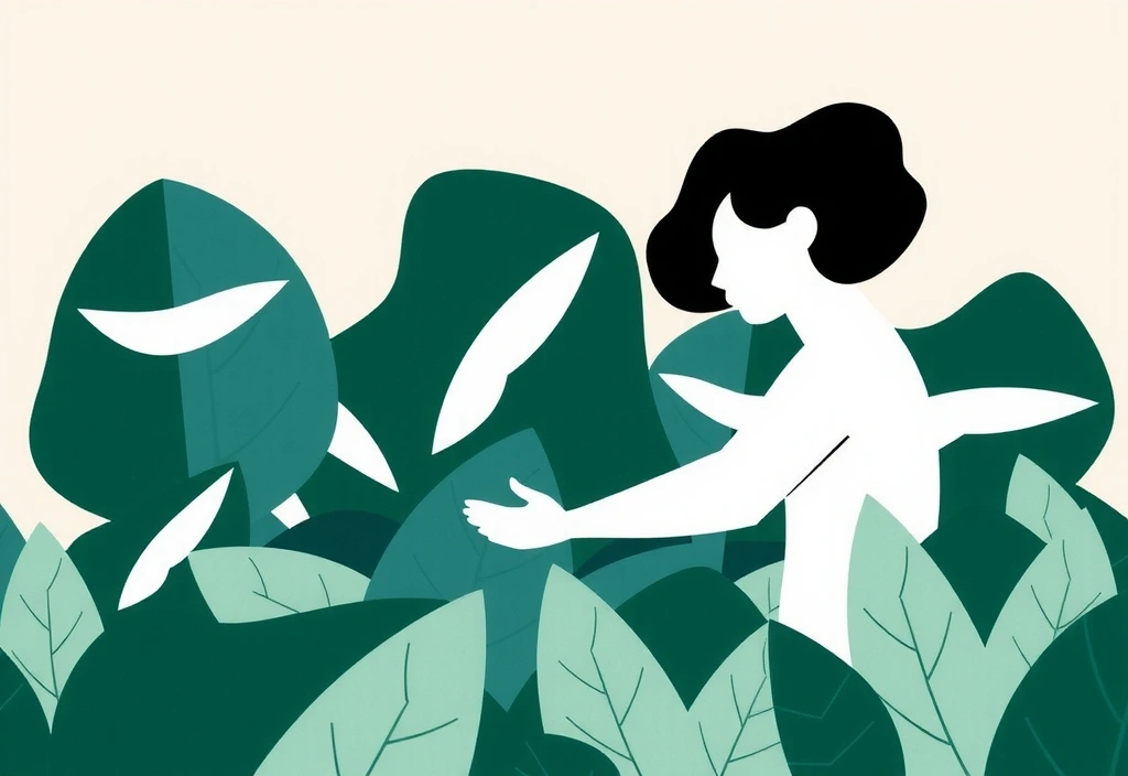 A person tending to lush green plants, symbolizing privacy and growth